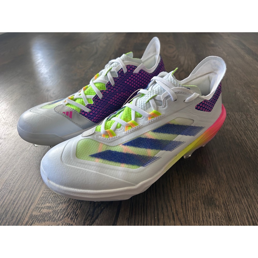 Adidas Adizero Impact TPU Baseball Cleats Mens 7.5 White Pink Yellow IH3477